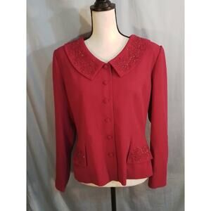 Donna Morgan red suit jacket